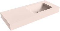 LEAF Rosee vrijhangende wastafel 110cm. Positie wasbak Rechts rand 12cm. 