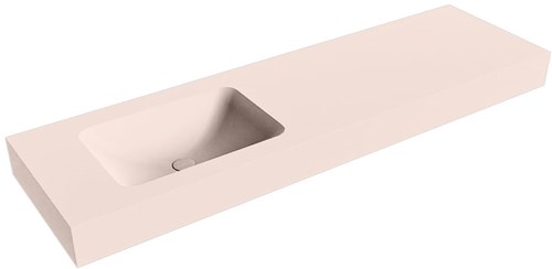LEAF Rosee Wall-Hung Basin solid surface 161cm. Position basin Left rim 12cm.