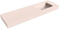LEAF Rosee Lavabo sospeso à parete solid surface 161cm. Posizione lavabo Rechts bordo 12cm.