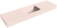 LEAF Rosee Lavabo mural solid surface 170cm. Position lavabo Centrée rebord 12cm.
