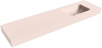 LEAF Rosee Lavabo suspendido de solid surface 180cm. Posición del fregadero Derecho borde de 12cm de alto.