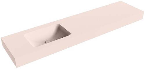 LEAF Rosee Lavabo sospeso à parete solid surface 191cm. Posizione lavabo Links bordo 12cm.