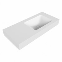 LEAF Talc Lavabo sospeso à parete solid surface 101cm. Posizione lavabo Rechts bordo 12cm.