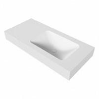LEAF Talc Lavabo sospeso à parete solid surface 101cm. Posizione lavabo Rechts bordo 12cm.-3