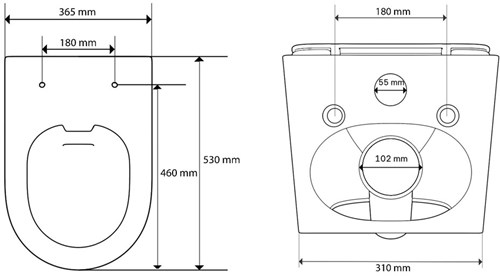 Lijntekening | LAVIE Toiletpot