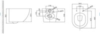 WC suspendu single fire sans bride chasse d´eau profonde blanc brillant.-2