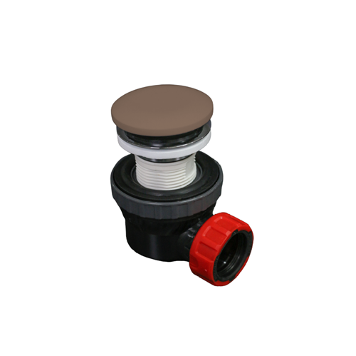 Sifón de clic de ahorro de espacio 6,7cm de altura, de solid surface redonda color Smoke