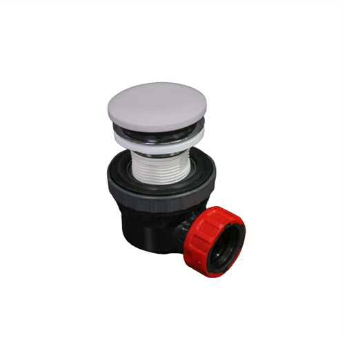 Sifón de clic de ahorro de espacio 6,7cm de altura, de solid surface redonda color Cale