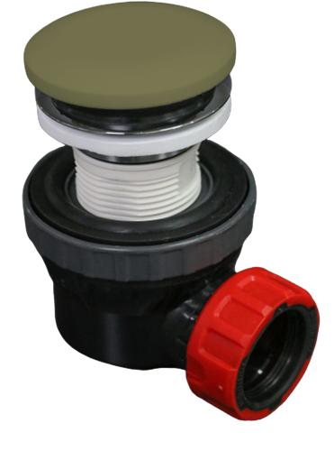 Siphon clic économiseur d'espace de 6.7ccm de hauteur en solid surface couleur Army.-2