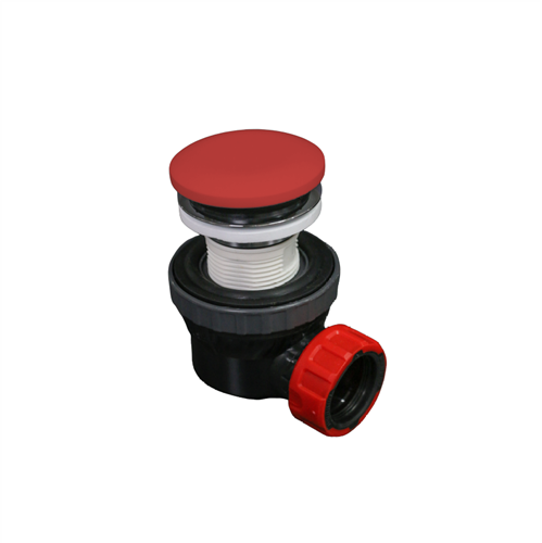 Sifón de clic de ahorro de espacio 6,7cm de altura, de solid surface redonda color Fire