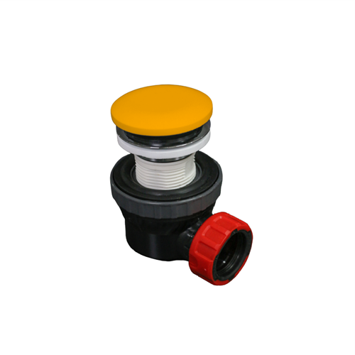 Sifón de clic de ahorro de espacio 6,7cm de altura, de solid surface redonda color Ocher
