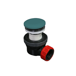 Platzsparender Klicksiphon 6,7cm hoch, solid surface rund farbe Smag