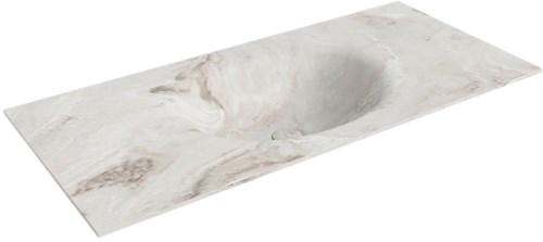 MOON Frappe Einbauwaschbecken aus solid surface (mineralwerkstoff) 101cm. Waschbeckenposition Mittig.
