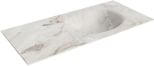 MOON Frappe Lavabo encastrado de solid surface 100cm. Posición del fregadero Derecho.