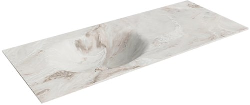 MOON Frappe Einbauwaschbecken aus solid surface (mineralwerkstoff) 110cm. Waschbeckenposition Links.