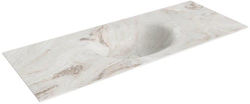 MOON Frappe Lavabo encastré solid surface 120cm. Position lavabo Centrée.