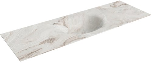 MOON Frappe solid surface inbouw wastafel 141cm. Positie wasbak Midden.