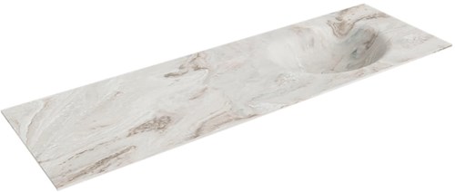 MOON Frappe Lavabo incasso solid surface 151cm. Posizione lavabo Destra.