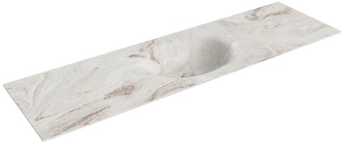 MOON Frappe Einbauwaschbecken aus solid surface (mineralwerkstoff) 161cm. Waschbeckenposition Mittig.
