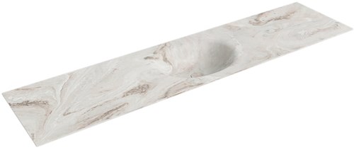 MOON Frappe Lavabo encastré solid surface 190cm. Position lavabo Centrée.