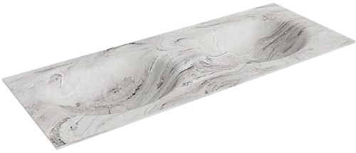 MOON Glace Lavabo encastrado de solid surface 121cm. Posición del fregadero Doble.