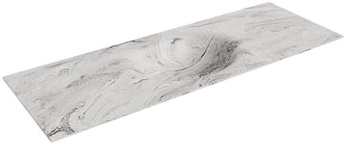 MOON Glace Einbauwaschbecken aus solid surface (mineralwerkstoff) 131cm. Waschbeckenposition Mittig.