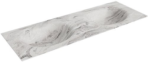 MOON Glace Lavabo encastrado de solid surface 131cm. Posición del fregadero Doble.