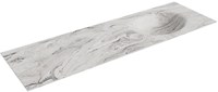 MOON Glace Lavabo encastré solid surface 150cm. Position lavabo Droite.