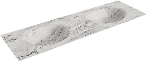 MOON Glace Einbauwaschbecken aus solid surface (mineralwerkstoff) 150cm. Waschbeckenposition Doppelt.