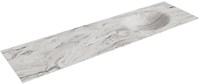 MOON Glace solid surface inbouw wastafel 170cm. Positie wasbak Rechts.