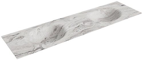 MOON Glace Lavabo incasso solid surface 171cm. Posizione lavabo Doppio.