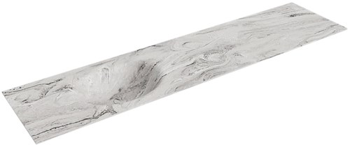 MOON Glace solid surface inbouw wastafel 190cm. Positie wasbak Links.