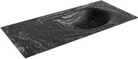 MOON Lava solid surface inbouw wastafel 100cm. Positie wasbak Rechts.
