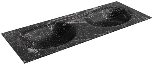 MOON Lava solid surface inbouw wastafel 121cm. Positie wasbak Dubbel.