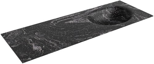 MOON Lava Einbauwaschbecken aus solid surface (mineralwerkstoff) 131cm. Waschbeckenposition Rechts.