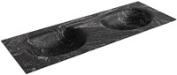 MOON Lava Lavabo incasso solid surface 131cm. Posizione lavabo Doppio.