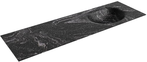 MOON Lava Lavabo incasso solid surface 151cm. Posizione lavabo Destra.