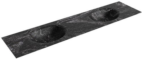 MOON Lava Lavabo incasso solid surface 190cm. Posizione lavabo Doppio.