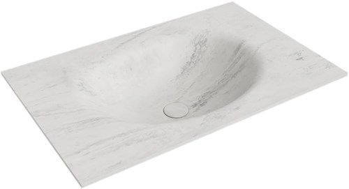MOON Opalo Lavabo encastrado de solid surface 71cm. Posición del fregadero Centro.
