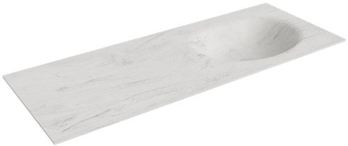 MOON Opalo solid surface inbouw wastafel 120cm. Positie wasbak Rechts.