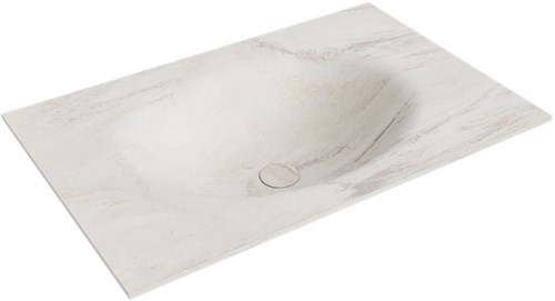 MOON Ostra Einbauwaschbecken aus solid surface (mineralwerkstoff) 70cm. Waschbeckenposition Mittig.
