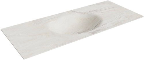 MOON Ostra solid surface inbouw wastafel 110cm. Positie wasbak Midden.