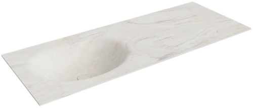 MOON Ostra Lavabo encastrado de solid surface 120cm. Posición del fregadero Izquierda.