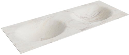 MOON Ostra Lavabo incasso solid surface 120cm. Posizione lavabo Doppio.