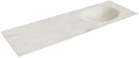 MOON Ostra Lavabo encastrado de solid surface 141cm. Posición del fregadero Derecho.