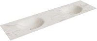 MOON Ostra Lavabo incasso solid surface 180cm. Posizione lavabo Doppio.