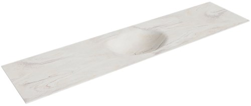 MOON Ostra Lavabo encastrado de solid surface 191cm. Posición del fregadero Centro.