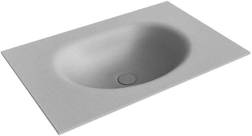 MOON Plata Einbauwaschbecken aus solid surface (mineralwerkstoff) 71cm. Waschbeckenposition Mittig.