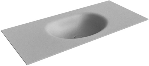 MOON Plata Lavabo encastrado de solid surface 101cm. Posición del fregadero Centro.