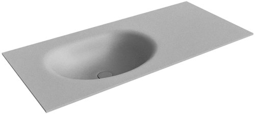 MOON Plata Lavabo incasso solid surface 101cm. Posizione lavabo Sinistra.